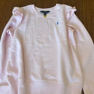 Polo Ralph Lauren 12-14 girls cotton pink frill sleeve sweatshirt